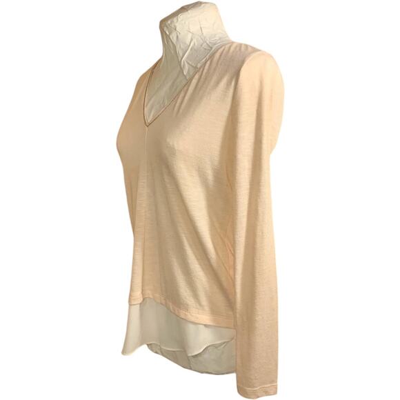 White House Black Market Layer Top XS Classy V-Neck Pastel Beaded Tunic Office - Picture 4 of 9
